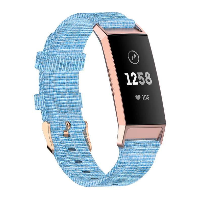 For Fitbit Charge 4 / Charge 3 / Charge3 SE Braided Nylon Watch Band Plastic Head, Size: Free Size(P