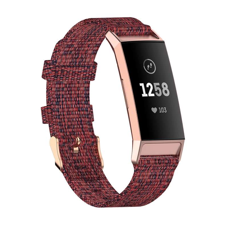 For Fitbit Charge 4 / Charge 3 / Charge3 SE Braided Nylon Watch Band Plastic Head, Size: Free Size(P