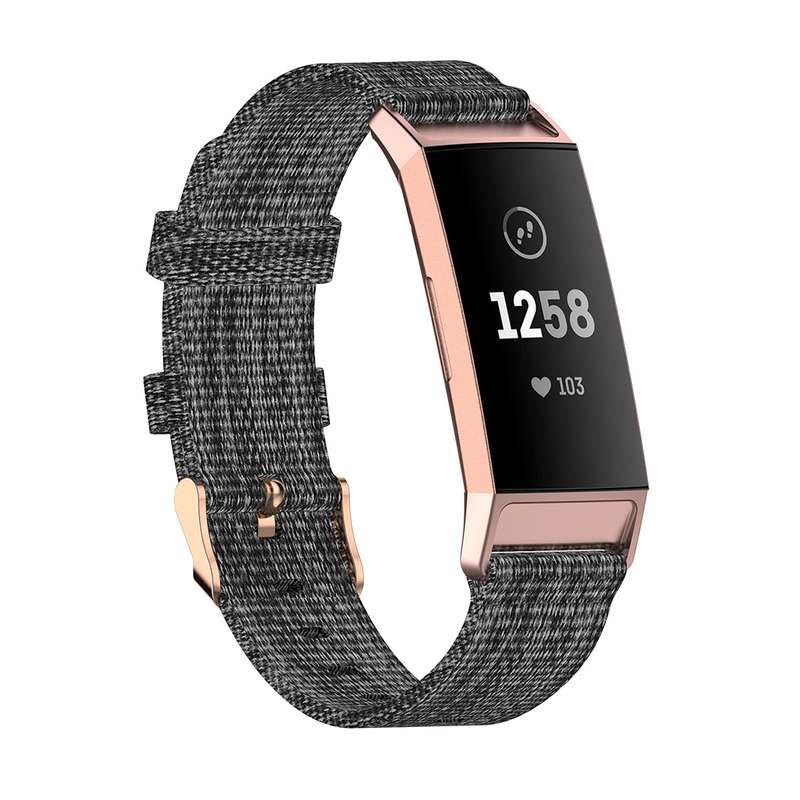 For Fitbit Charge 4 / Charge 3 / Charge3 SE Braided Nylon Watch Band Plastic Head, Size: Free Size(P