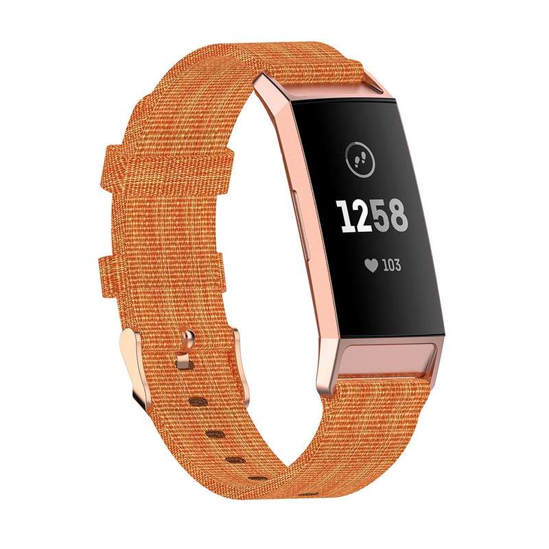 For Fitbit Charge 4 / Charge 3 / Charge3 SE Braided Nylon Watch Band Plastic Head, Size: Free Size(P