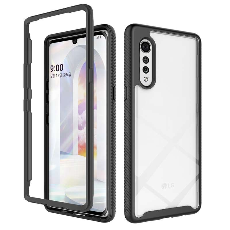 For LG Velvet Starry Sky Solid Color Series Shockproof PC + TPU Protective Case(Black)