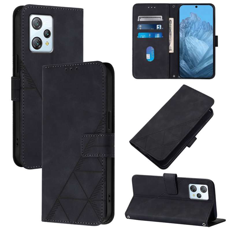 For Blackview A53 Crossbody 3D Embossed Flip Leather Phone Case(Black)