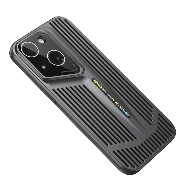 For iPhone 15 Plus Blade Cooling PC Full Coverage Phone Case(Graphite Black)
