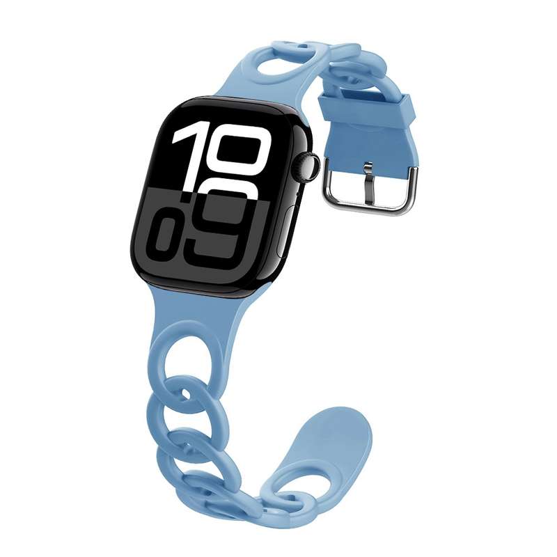 For Apple Watch Series 10 42mm Donut Hollow Silicone Watch Band(White)