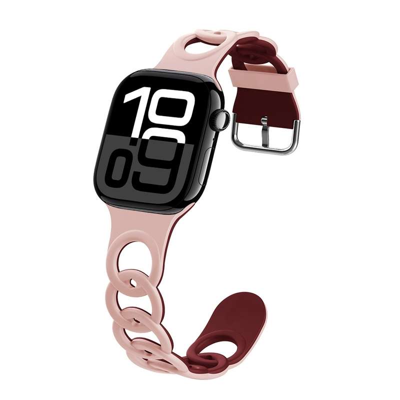 For Apple Watch Series 10 42mm Donut Hollow Silicone Watch Band(White)