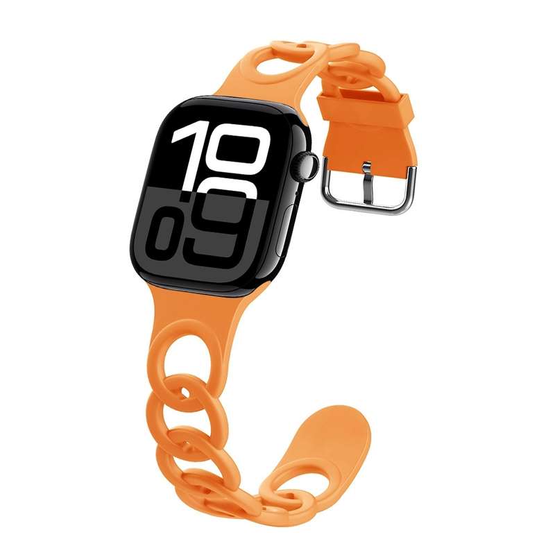 For Apple Watch Series 10 42mm Donut Hollow Silicone Watch Band(White)