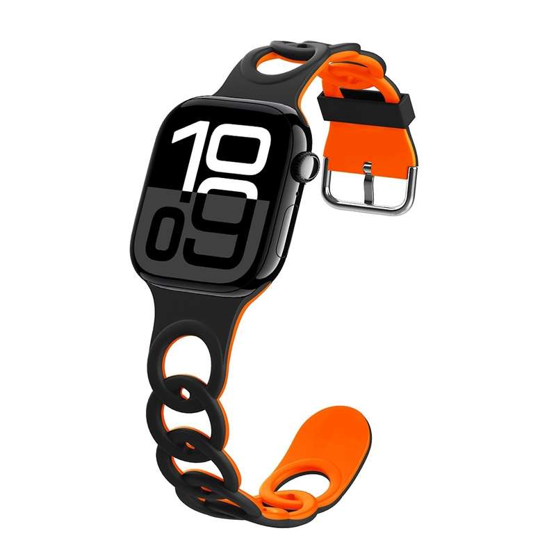 For Apple Watch Series 10 42mm Donut Hollow Silicone Watch Band(White)