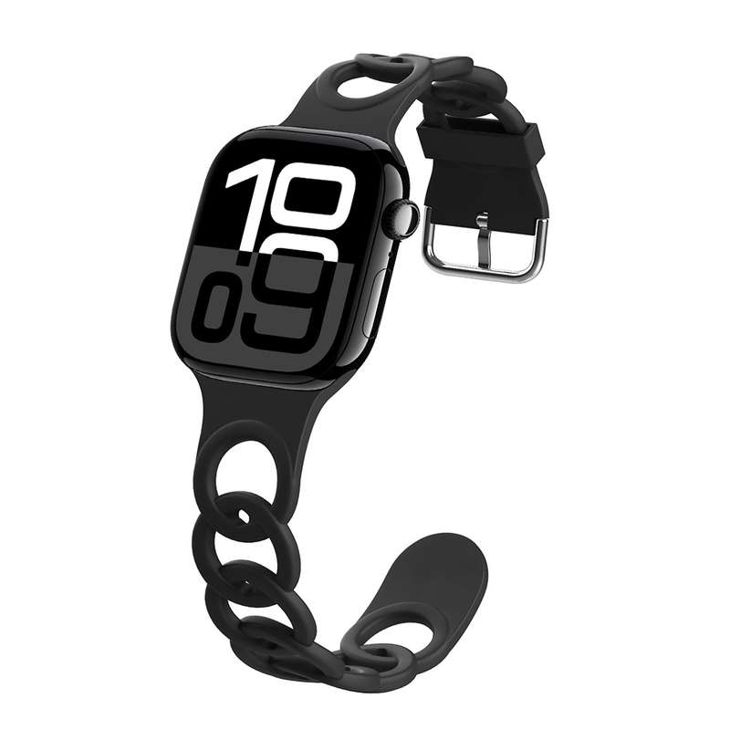 For Apple Watch Series 10 42mm Donut Hollow Silicone Watch Band(White)