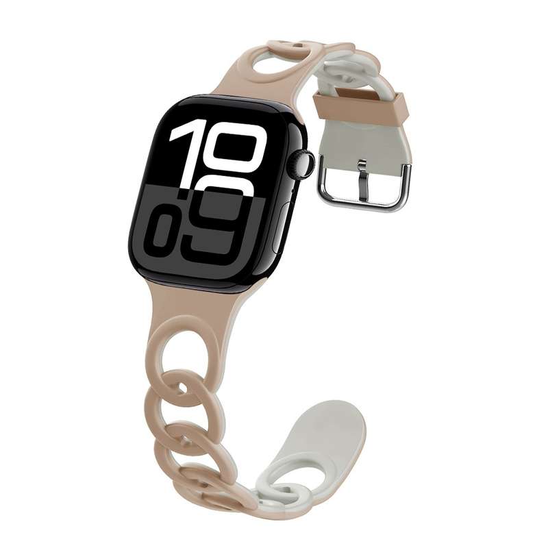 For Apple Watch Series 10 42mm Donut Hollow Silicone Watch Band(White)