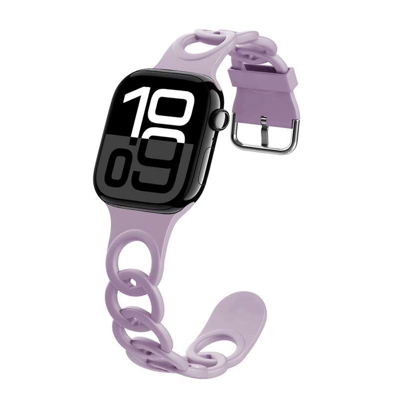 For Apple Watch Series 10 42mm Donut Hollow Silicone Watch Band(White)