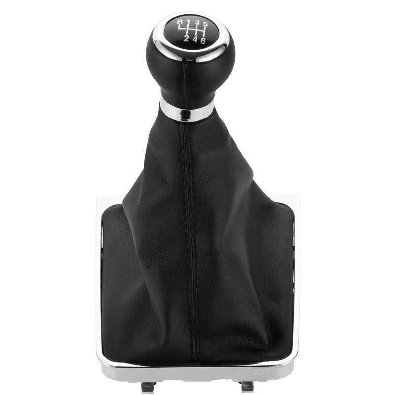 For Volkswagen Passat B6 2005-2011 Car Gear Lever Hand Ball Leather Gear Shift Knob with Chrome Fram