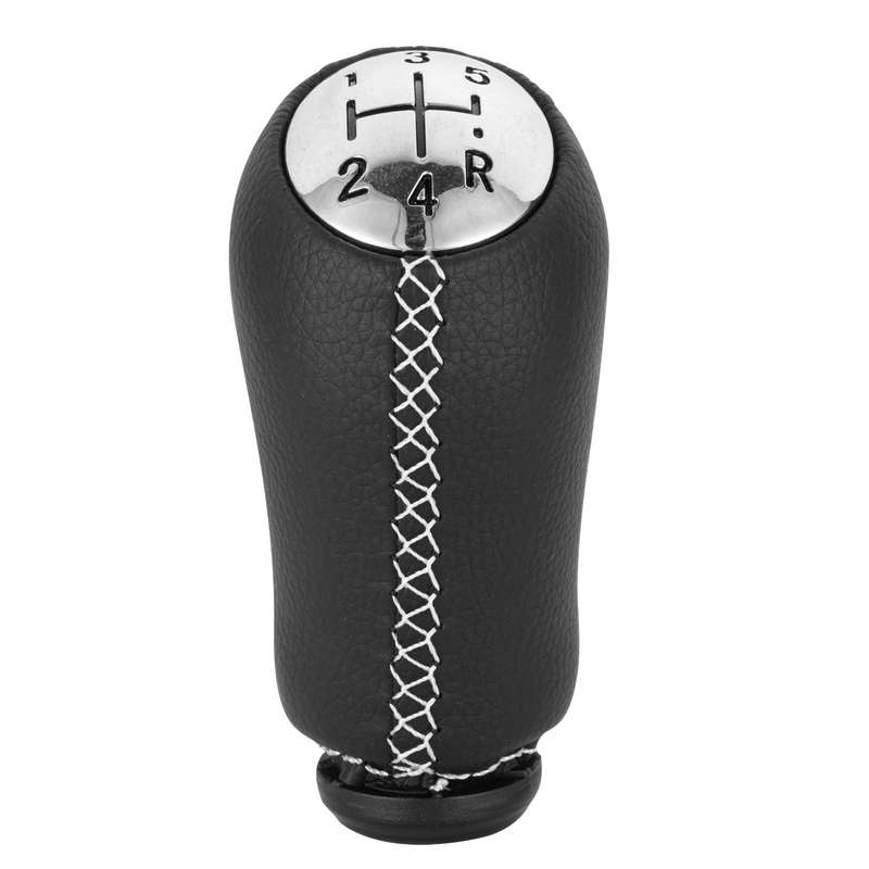 For Renault Clio III MK3 Car Gear Lever Knob Leather Gear Shift Knob(Black)