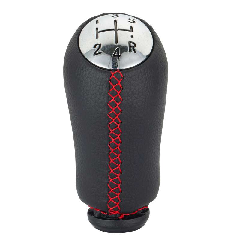 For Renault Clio III MK3 Car Gear Lever Knob Leather Gear Shift Knob(Red)