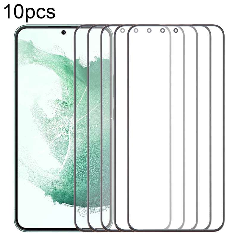For Samsung Galaxy S22+ SM-S906B 10pcs Front Screen Outer Glass Lens with OCA Optically Clear Adhesi