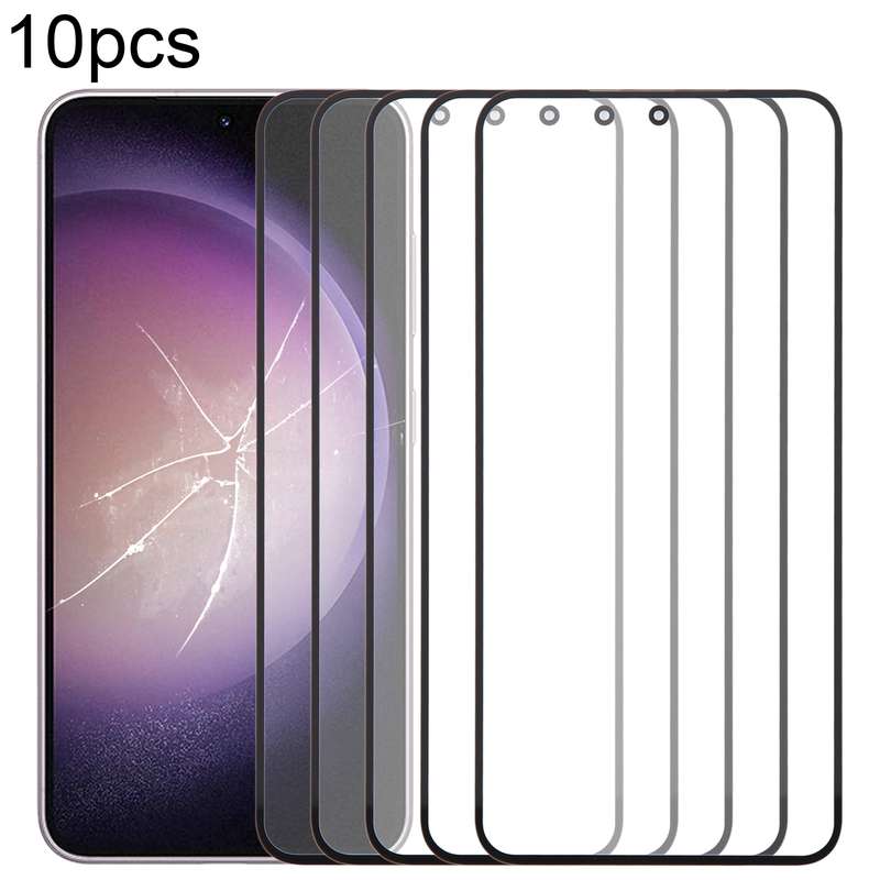 For Samsung Galaxy S23 SM-S911B 10pcs Front Screen Outer Glass Lens with OCA Optically Clear Adhesiv