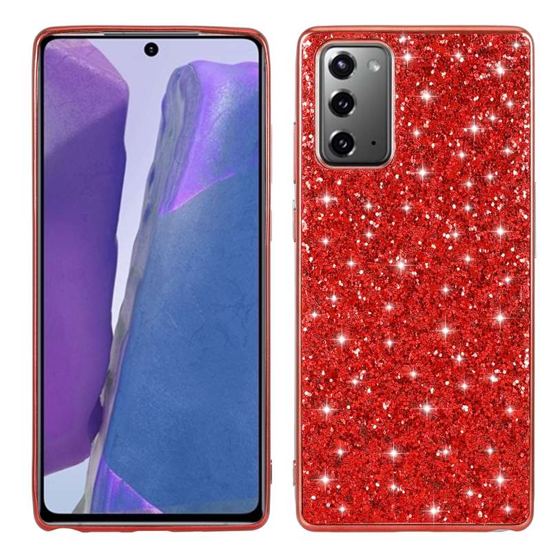 For Samsung Galaxy Note 20 Glitter Powder Shockproof TPU Protective Case(Silver)