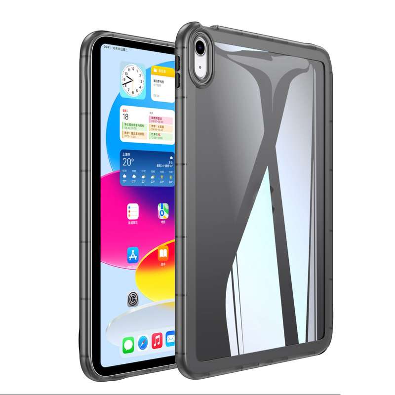 For iPad Air 2022 / 2020 10.9 Clear Acrylic Hybrid TPU Tablet Case(Black)
