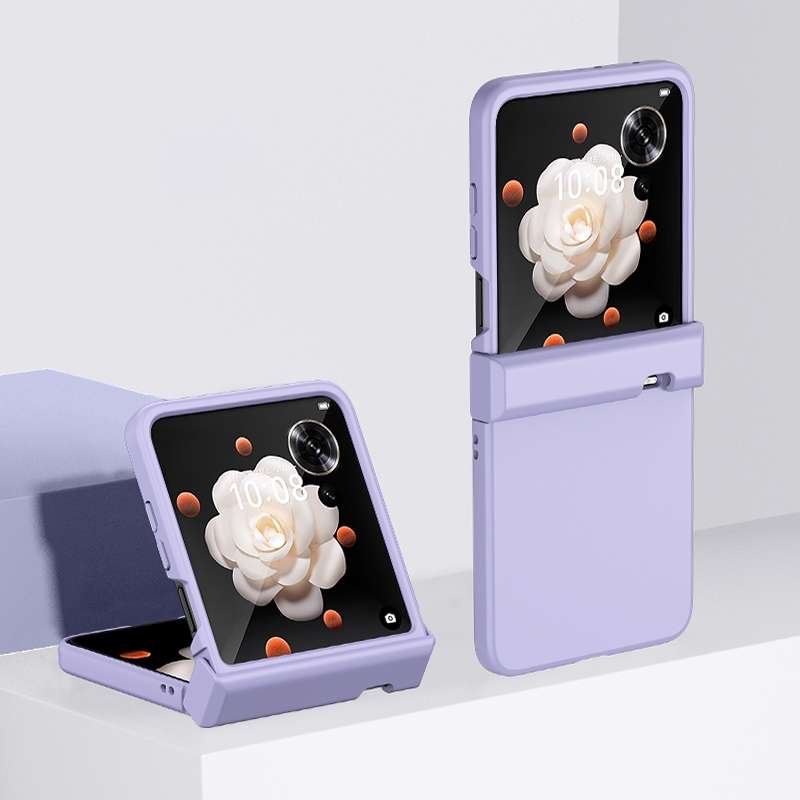For Honor Magic V Flip 3 Parts Skin Feel PC Full Coverage Shockproof Phone Case(Sakura Purple)