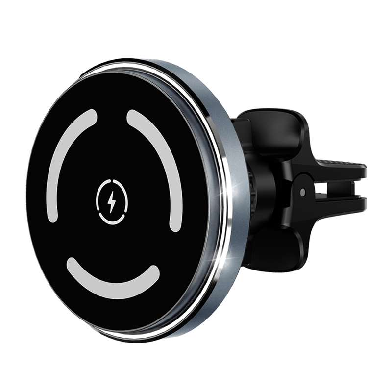 M68 15W Magnetic QI Standard Wireless Charging Car Holder(Dark Grey)