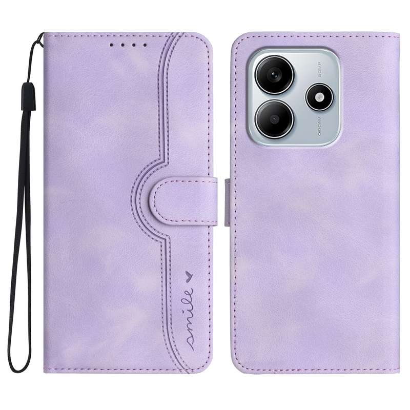 For Redmi Note 14 5G Heart Pattern Skin Feel Leather Phone Case(Red)
