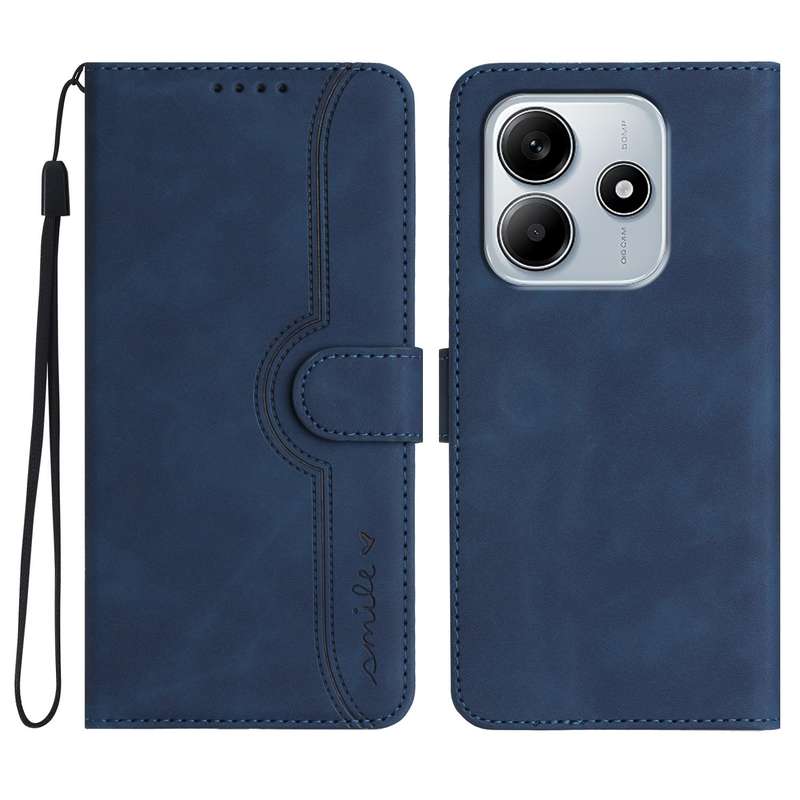 For Redmi Note 14 5G Heart Pattern Skin Feel Leather Phone Case(Red)