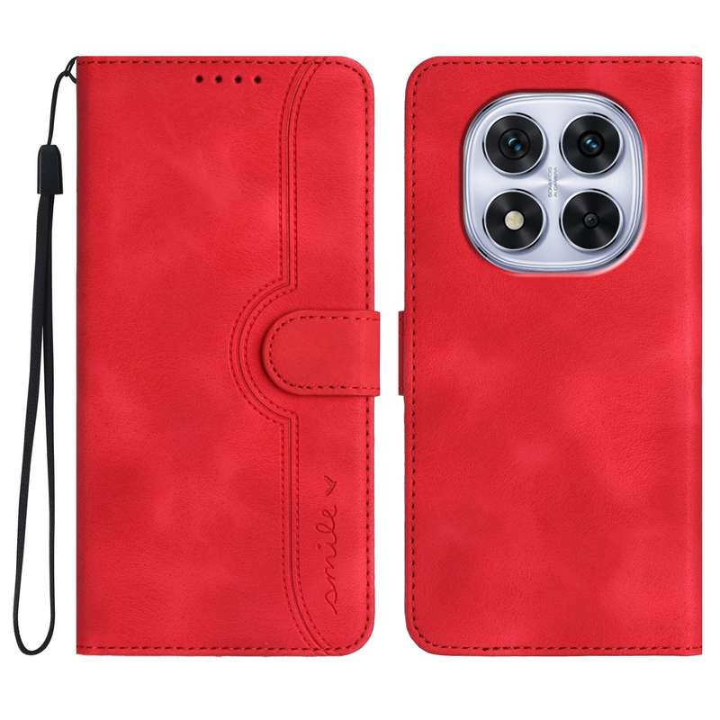 For Redmi Note 14 Pro 5G Heart Pattern Skin Feel Leather Phone Case(Red)