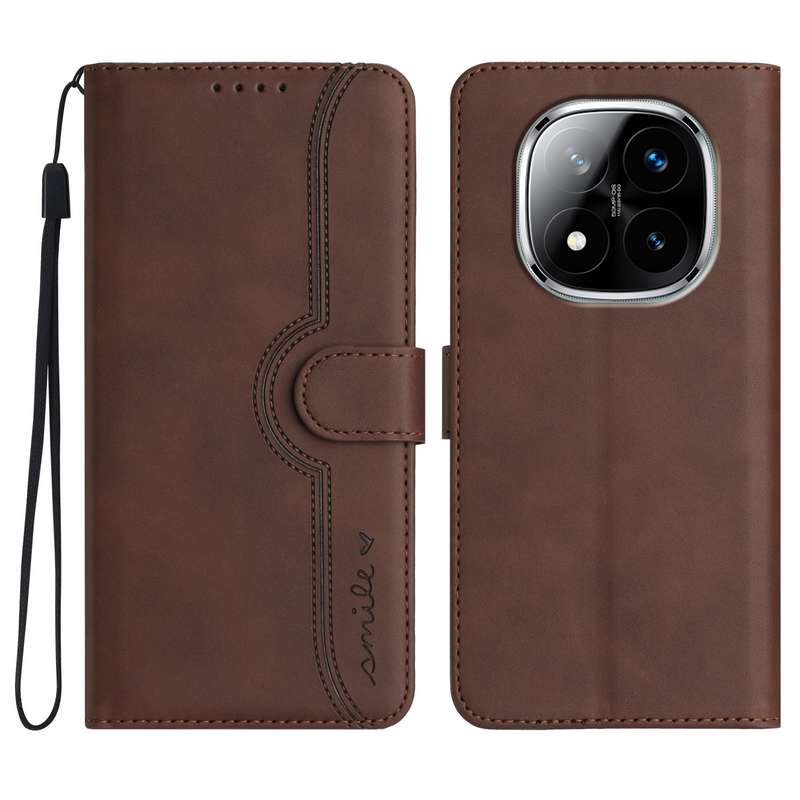 For Redmi Note 14 Pro+ 5G Heart Pattern Skin Feel Leather Phone Case(Red)