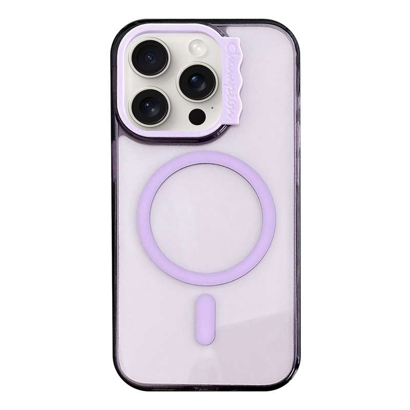 For iPhone 13 Pro MagSafe Colorful Wavy Circle PC Hybrid TPU Phone Case(Purple)