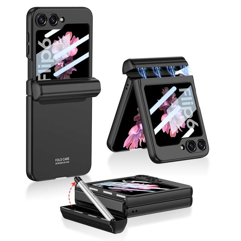 For Samsung Galaxy Z Flip6 GKK Integrated Magnetic Full Coverage Flip Phone Case with Pen Box+P