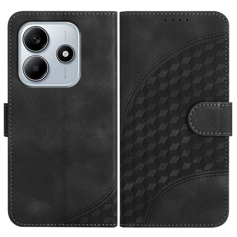 For Redmi Note 14 5G YX0060 Elephant Head Embossed Phone Leather Case with Lanyard(Rose Red)