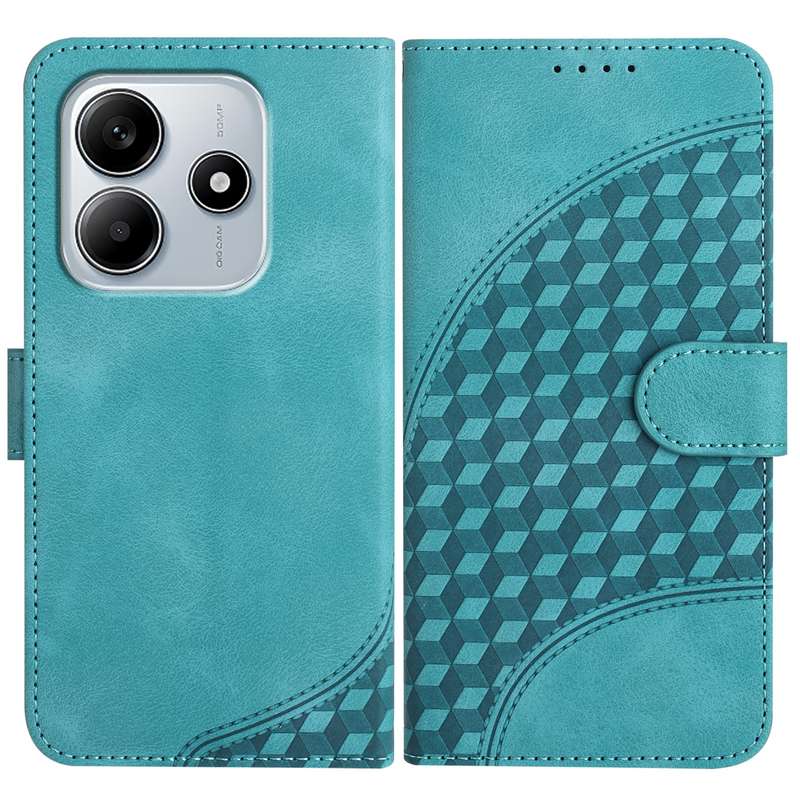 For Redmi Note 14 5G YX0060 Elephant Head Embossed Phone Leather Case with Lanyard(Rose Red)