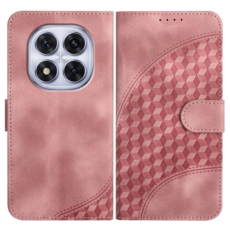 For Redmi Note 14 Pro 5G YX0060 Elephant Head Embossed Phone Leather Case with Lanyard(Rose Red)