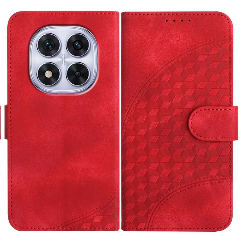 For Redmi Note 14 Pro 5G YX0060 Elephant Head Embossed Phone Leather Case with Lanyard(Rose Red)