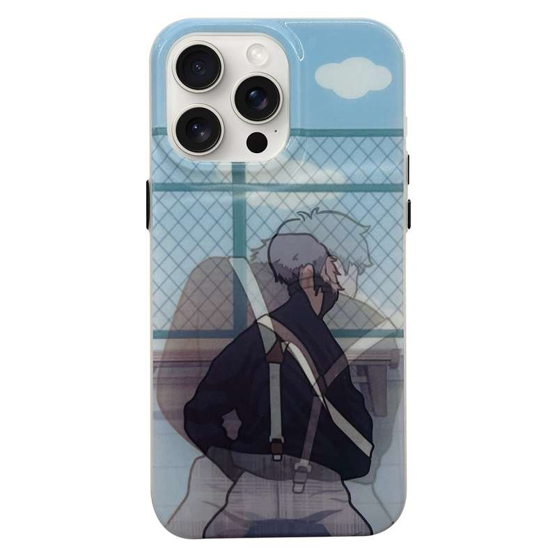 For iPhone 14 Pro Cartoon 3D Changing Painting Phone Case(Blue)