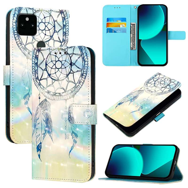 For Google Pixel 5a 5G 3D Painting Horizontal Flip Leather Phone Case(Dream Wind Chimes)
