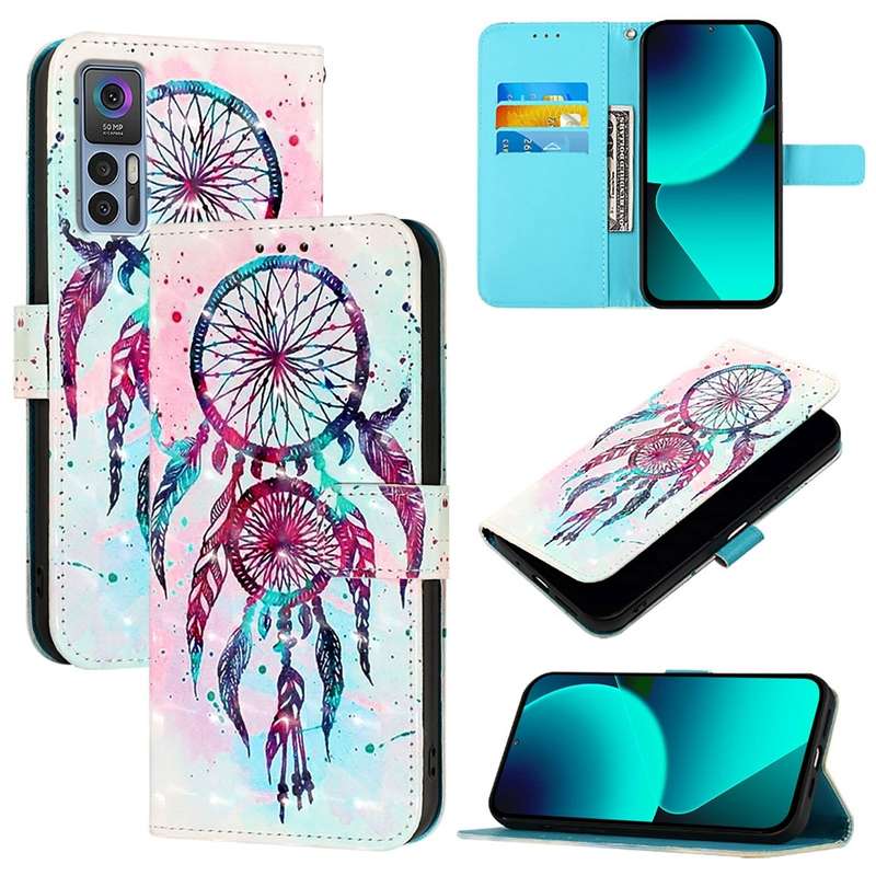 For TCL 30 4G 3D Painting Horizontal Flip Leather Phone Case(Color Drop Wind Chimes)