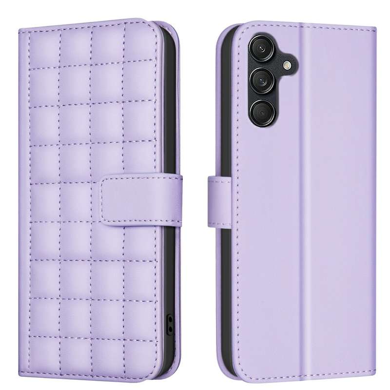 For Samsung Galaxy A36 Square Texture Leather Phone Case(Green)