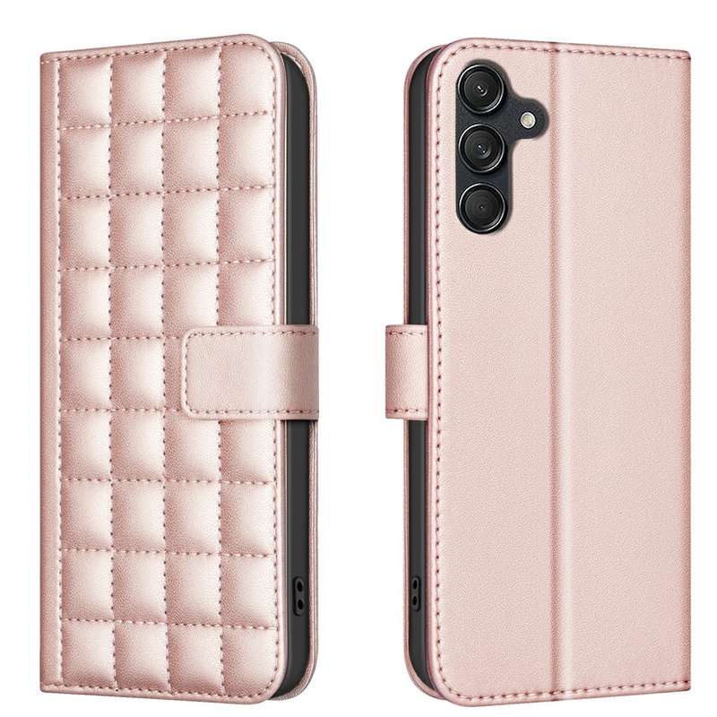 For Samsung Galaxy A36 Square Texture Leather Phone Case(Green)