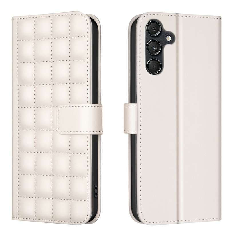 For Samsung Galaxy A36 Square Texture Leather Phone Case(Green)