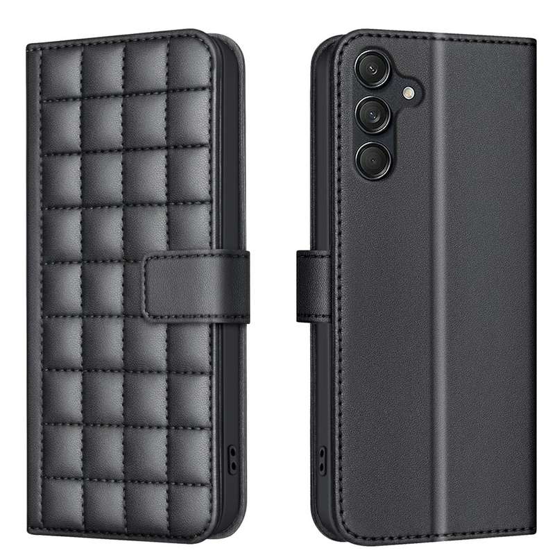 For Samsung Galaxy A36 Square Texture Leather Phone Case(Green)