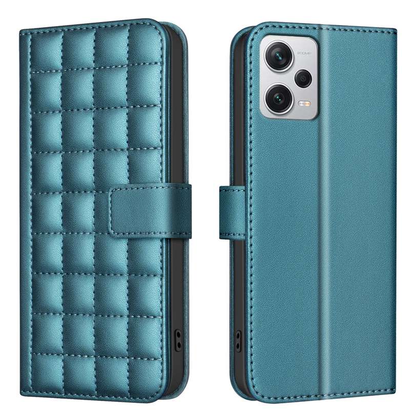 For Redmi Note 12 Pro+ Global Square Texture Leather Phone Case(Green)