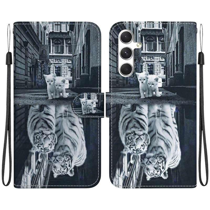 For Samsung Galaxy S25+ 5G Crystal Texture Colored Drawing Leather Phone Case(Purple Peony)