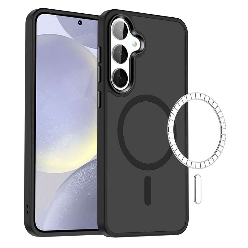 For Samsung Galaxy S24+ 5G MagSafe Magnetic Skin Feel Frosted Phone Case(Black)
