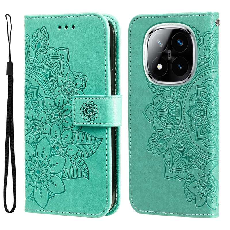 For Redmi Note 14 Pro 5G / Note 14 Pro+ 5G Seven-petal Flowers Embossing Leather Phone Case(Light Pu