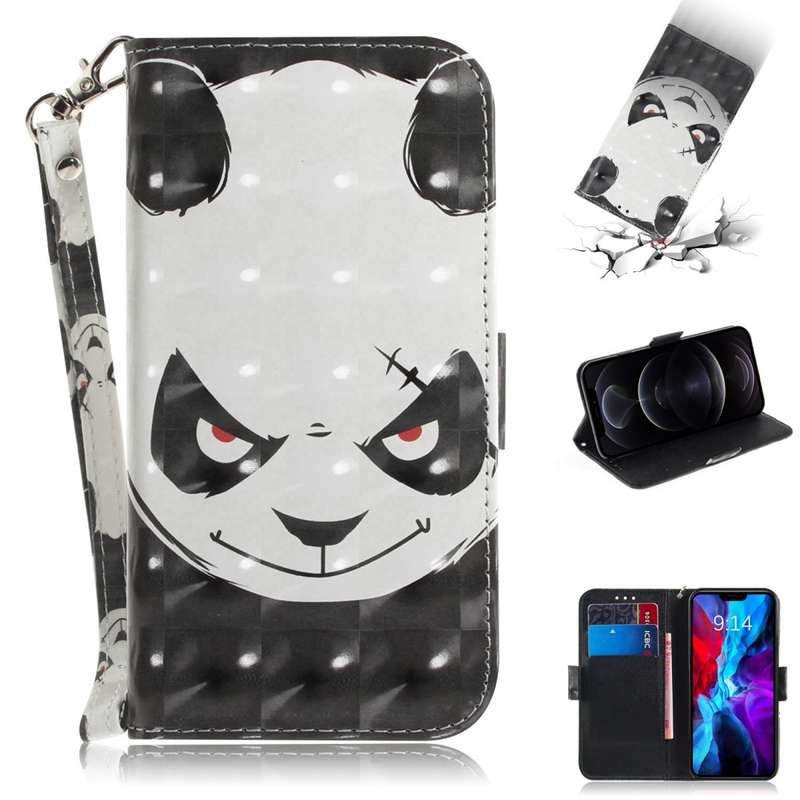 For iPhone 12 / 12 Pro 3D Colored Drawing Horizontal Flip Leather Case with Holder & Card Slots & Wa