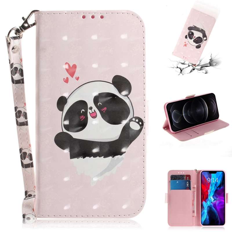 For iPhone 12 / 12 Pro 3D Colored Drawing Horizontal Flip Leather Case with Holder & Card Slots & Wa
