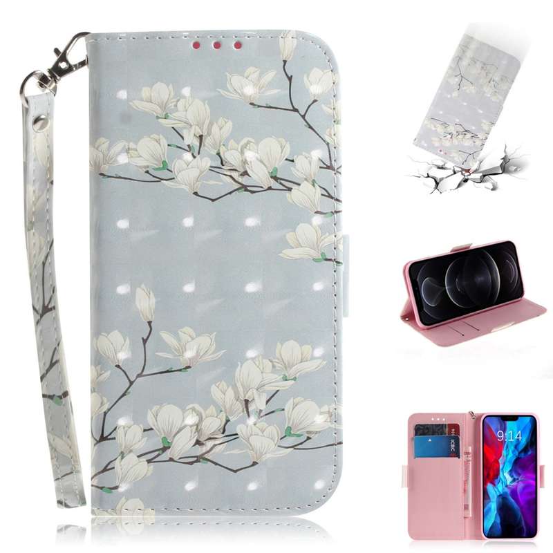 For iPhone 12 / 12 Pro 3D Colored Drawing Horizontal Flip Leather Case with Holder & Card Slots & Wa
