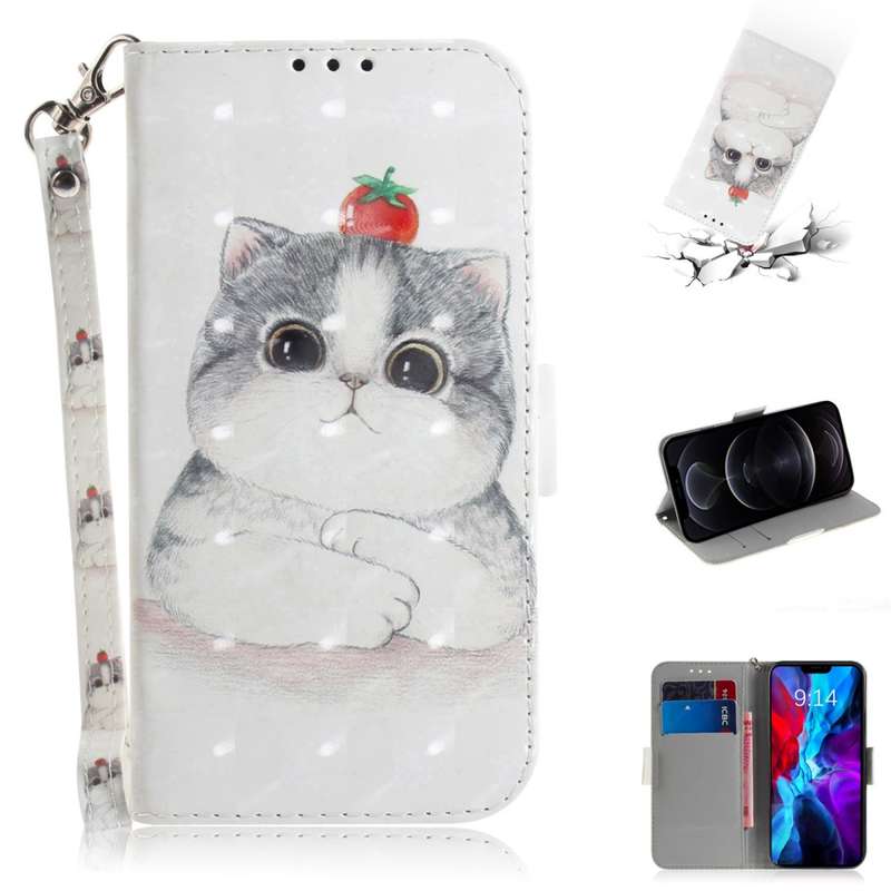For iPhone 12 / 12 Pro 3D Colored Drawing Horizontal Flip Leather Case with Holder & Card Slots & Wa