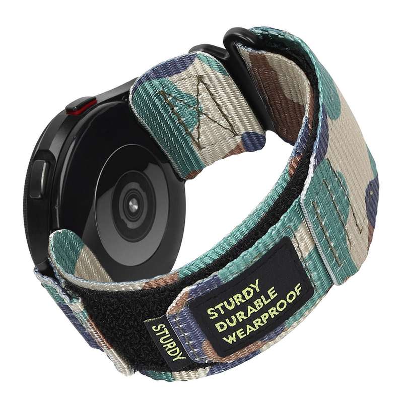 20mm Nylon Canvas Hook And Loop Fastener Watch Band(Jungle Camouflage)