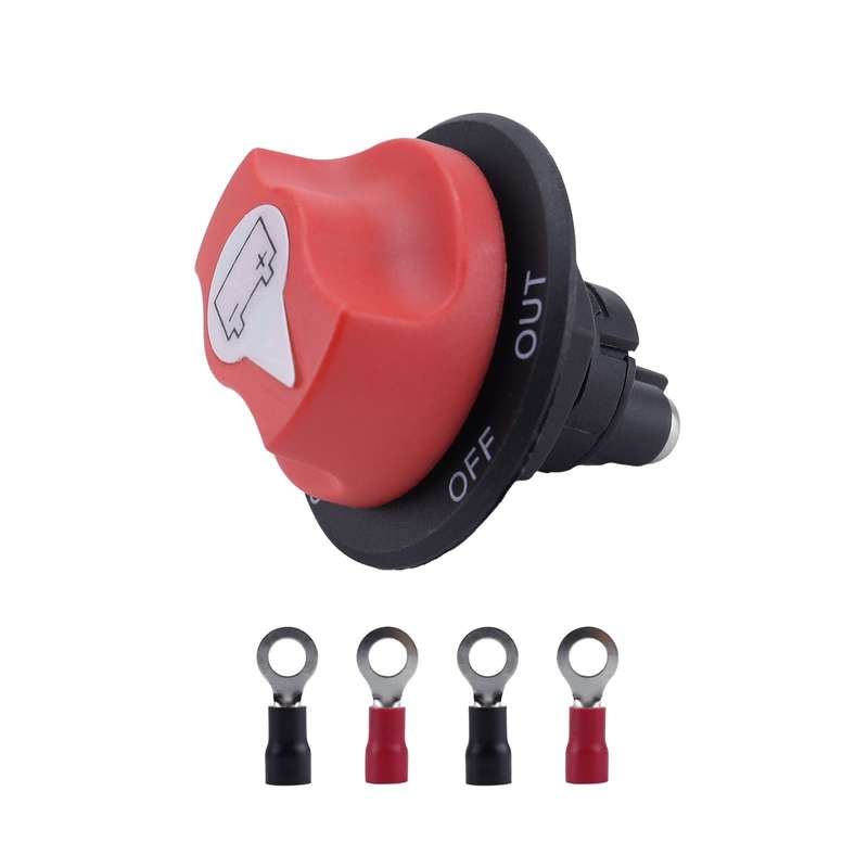 Yacht RV 12V 50A Battery DC Switch with 4pcs Terminals(Black)